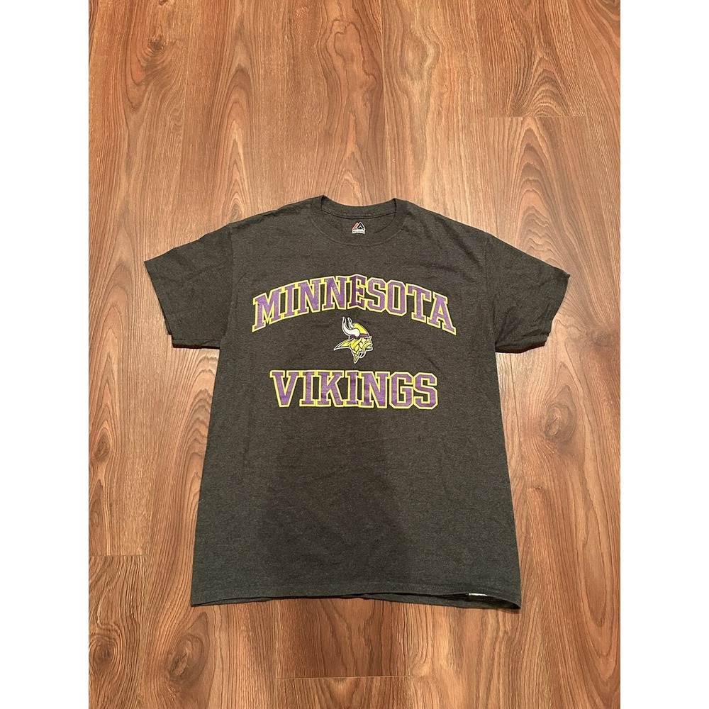 Majestic Minnesota Vikings Grey Medium Print T Shirt‎